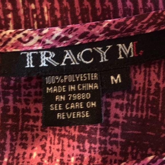 Tracy M blouse pullover abstract pattern full layered sleeve detail size medium - Picture 11 of 12